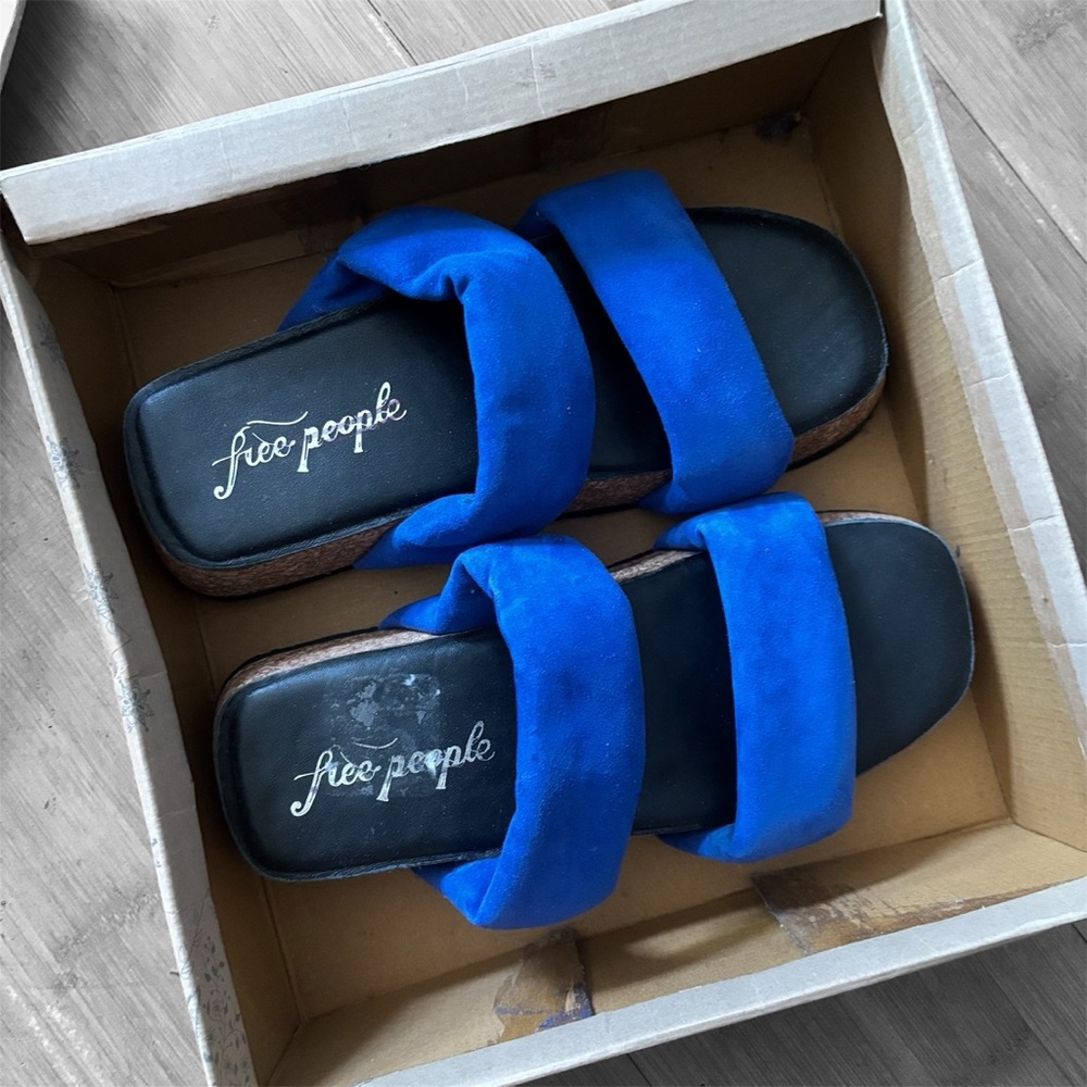 NEW Free People cobalt Blue Sandal Shoe Size 8.5/9